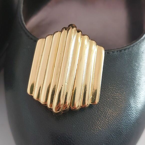 Vintage France Bluette Ribbed Ridges Gold Tone High Quality Shoe Clips - Picture 2 of 5